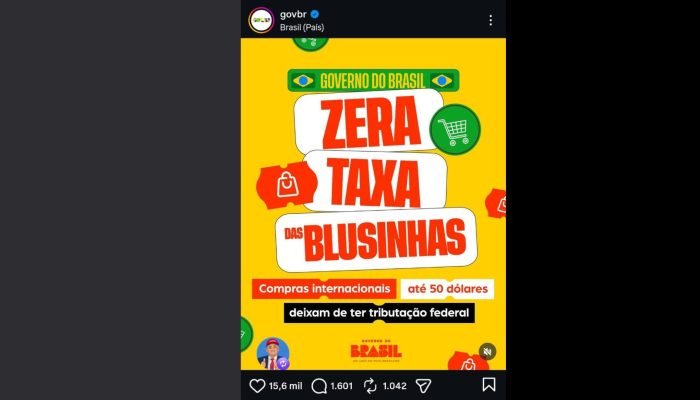 Governo celebrou fim do imposto em suas redes sociais. (Foto: Reprodução / Instagram @gov.br)