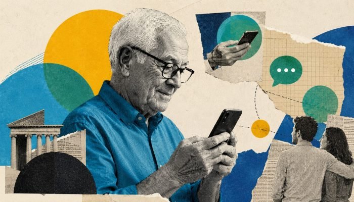 Brasileiros idosos se adaptam aos apps bancários e ferramemtas digitais (Foto: Ilustração Gaze...