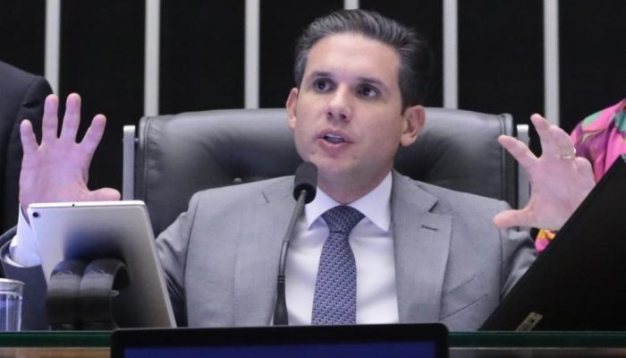 O presidente da Câmara, Hugo Motta (Republicanos-PB) durante sessão no plenário. (Foto: Bruno ...